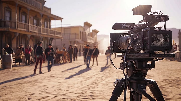Stock photo of a western film being made